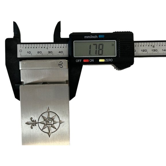 Compass Fleur de Lis Initial “B” Silver Tone Belt Buckle Hardware Heavy - Picture 4 of 4